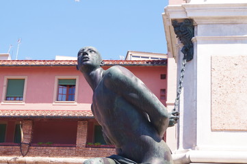 Detail of Monument of the Four Moors, Livorno, Tuscany, Italy