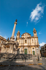 Fontana Pretoria on Piazza Pretoria. Work of the Florentine sculptor Francesco Camilliani. Palermo, Sicily, Italy