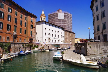 Fototapeta premium Little Venice in Livorno, Tuscany, Italy