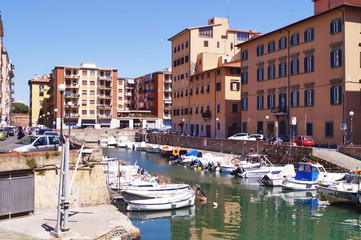 Fototapeta na wymiar Little Venice in Livorno, Tuscany, Italy