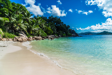 seychelles la digue anse severe beach girl model