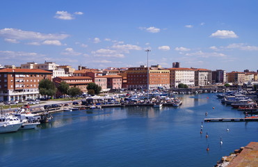 Fototapeta na wymiar Port of Livorno, Tuscany, Italy