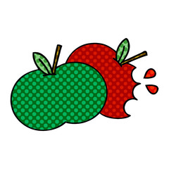 comic book style cartoon juicy apple