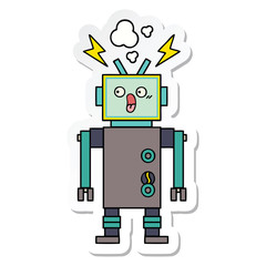 sticker of a cute cartoon robot