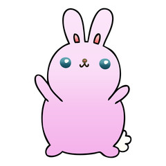 quirky gradient shaded cartoon rabbit