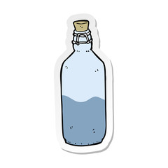 sticker of a cartoon water bottle