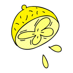 quirky comic book style cartoon lemon