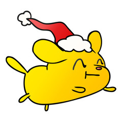 christmas gradient cartoon of kawaii dog