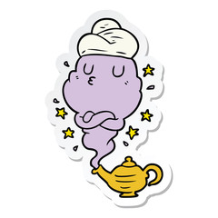 sticker of a cartoon genie