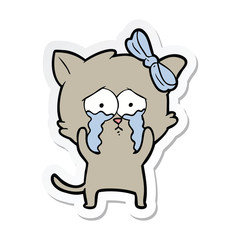 sticker of a cartoon cat