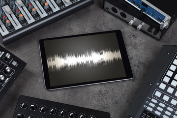Recording music with tablet and electronic music instruments 
