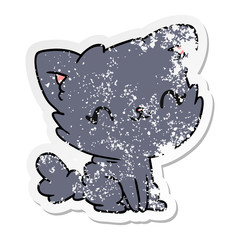 distressed sticker cartoon cute kawaii fluffy cat