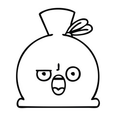 line drawing cartoon sack