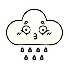 gradient shaded cartoon rain cloud