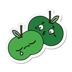 sticker of a cute cartoon apples