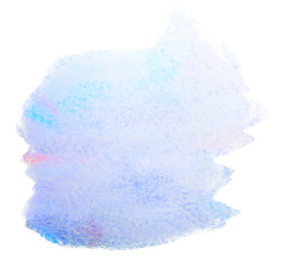 blue watercolor stain drawn by hand. high resolution real texture on a white background