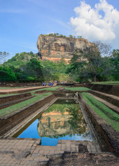 Fototapeta na wymiar Sigiriya Rock Fortress 5 Century Ruined Castle In Sri Lanka