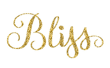 BLISS gold glitter hand lettering banner