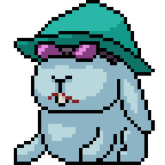 vector pixel art bunny