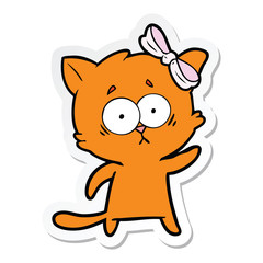 sticker of a cartoon cat