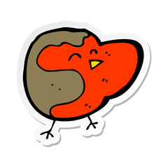sticker of a cartoon robin