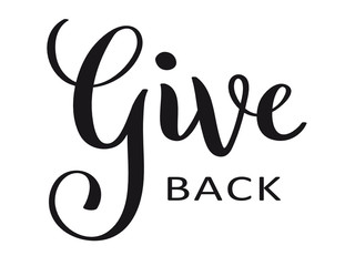 GIVE BACK hand lettering banner