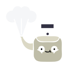 Fototapeta premium flat color retro cartoon steaming kettle