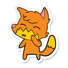 sticker of a cartoon fox