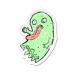 retro distressed sticker of a gross cartoon ghost
