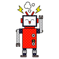 comic book style cartoon robot