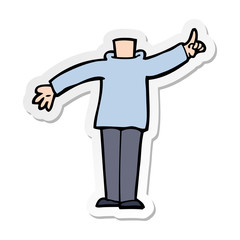 sticker of a cartoon body with raised hand