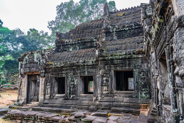 Naklejka premium the third enclosure wall gopuram of Banteay Kdey temple, Cambodia
