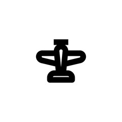 Retro airplane icon. Sky travel sign