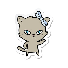Obraz na płótnie Canvas sticker of a cute cartoon cat