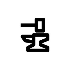 Hammer and anvil icon. Blacksmith sign