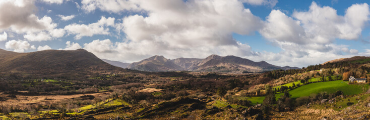 Panoramic view of the Beara Peninsula Mountains, Co. Kerry, Ireland