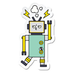 sticker of a cute cartoon robot