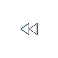 Fototapeta premium Rewind icon design. Essential icon vector illustration