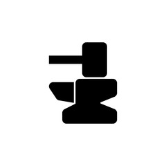 Hammer and anvil icon. Blacksmith sign