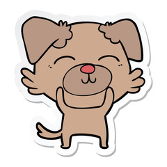 sticker of a cartoon dog
