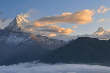 Vlies Fototapete Dhaulagiri Nepal, Ghorepani, Poon Hill, Dhaulagiri-massiv, Himalaya, Annapurna Südansicht vom Poon Hill, Himalaya.