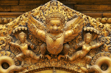 Garuda at Sun Dhoka Golden Gate on Durbar Square in Bhaktapur, Nepal.