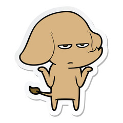 sticker of a annoyed cartoon elephant