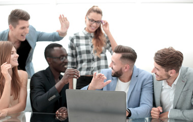 Fototapeta premium Business people working together in office.