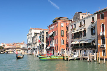 Fototapeta na wymiar Famous water street Grand Canal in Venice Italy.