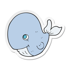 Fototapeta premium sticker of a cartoon happy whale