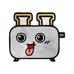 retro grunge texture cartoon of a toaster