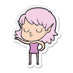 sticker of a cartoon elf girl