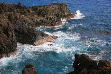 Basaltfelsen am Charco Verde, Insel La Palma, Kanaren, Spanien, Europa