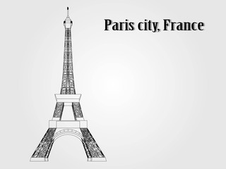 Fototapeta na wymiar Vector structure of the city of Paris, France